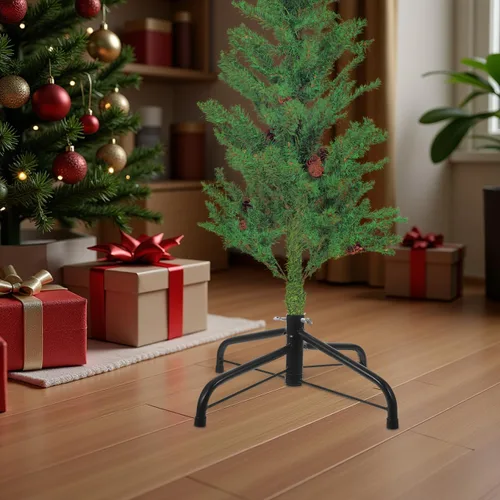 Vista 5 de Happyyami Soporte de Árbol de Navidad Artificial de 35cm, Soporte Plegable para Decoraciones