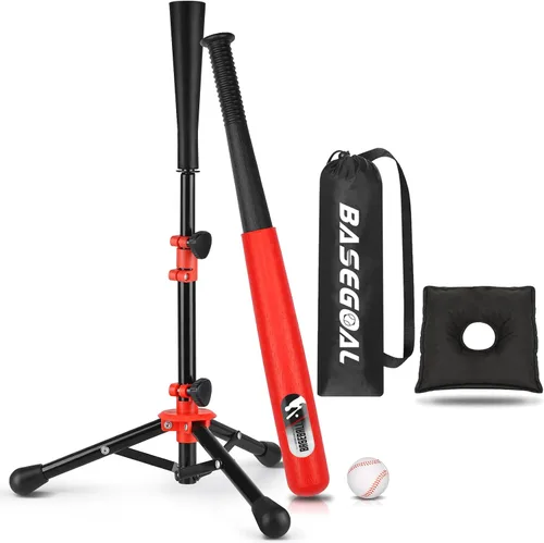 Vista 12 de Baseball Batting Tee Ball Set for Kids and Youth,with Bat & Ball Negro-Rojo B