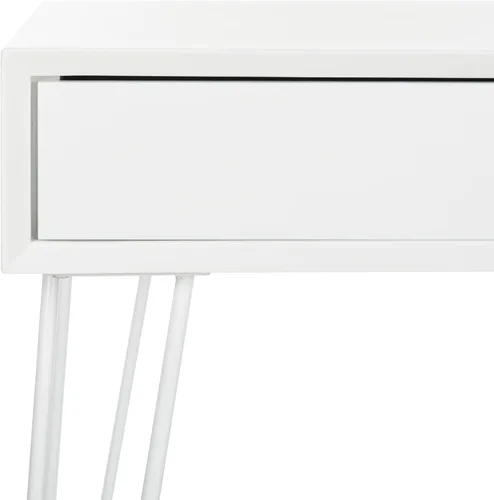 Vista 4 de Safavieh Home Collection Cade Mid Century - Escritorio retro con dos cajones, color blanco