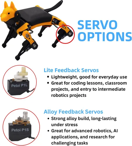 Vista 9 de Perro robot programable Petoi Bittle X V2 de aleación Servo (construcción) Kit de robot inteligente de codificación, controlado por voz, robot