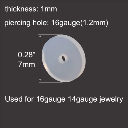 Vista 2 de MODRSA Almohadillas de disco transparente sin tirones de plástico para piercing Bump, discos de silicona, disco de perforación de silicona