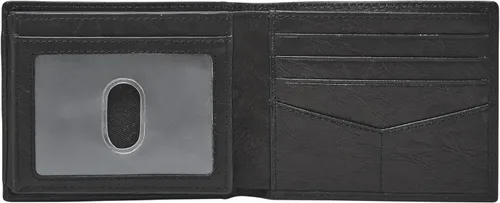Vista 13 de Fossil Billetera plegable de cuero para hombre con ventana de identificación abatible para hombres