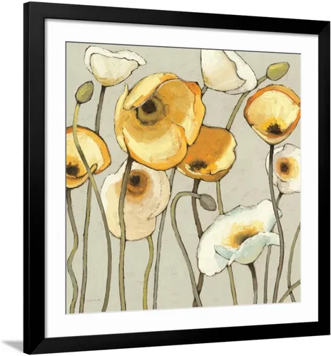 Vista 8 de ART Cuadro decorativo para pared de Jaune Gris II sobre marco negro, 21 x 21 pulgadas