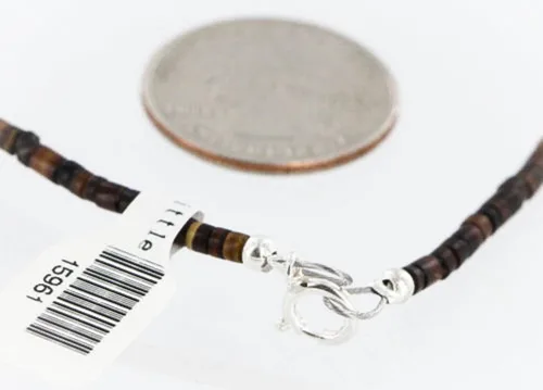 Vista 7 de $300Tag Certificado de 3 hebras de plata Navajo Turquesa Nativo Americano Collar 15961 Hecho por Loma Siiva, Metal Piedra, turquesa estabilizada