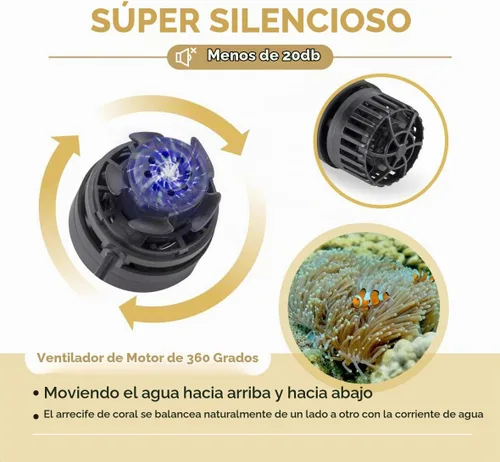 Vista 3 de hygger Mini Wave Maker - Cabezal magnético de CC para acuario con controlador de pantalla LED para tanque de agua salada, bomba de circulación