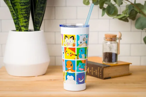 Vista 8 de Silver Buffalo Pokemon Pikachu, Snorlax, Charmander, Squirtle, Bulbasaur, Eevee, Gengar, Togepi, Magikarp, Psyduck, Jigglypuff, Meowth, Mew Vaso