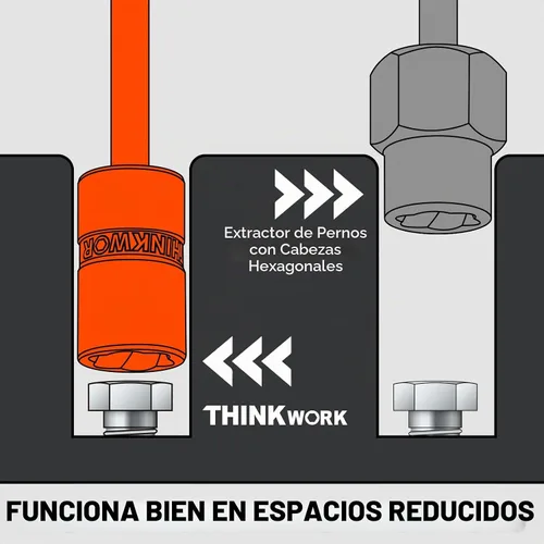 Vista 2 de Kit de extractor de pernos de 32 piezas, juego de extractor de pernos de impacto y tuercas de 1/4" y 3/8" for Damaged, Rusted, Rounded-Off
