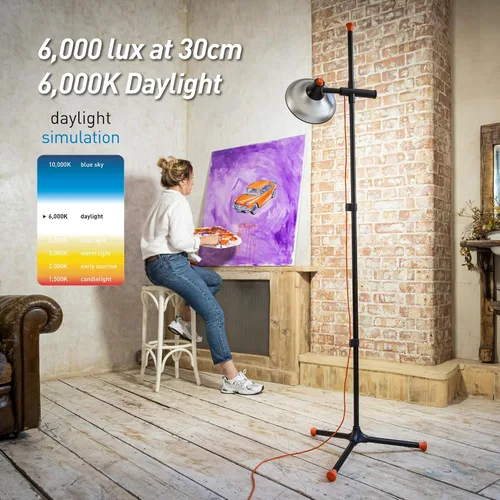 Vista 4 de Lámpara de estudio Daylight Artist 2-6,000 Lux LED con CRI 95+, pantalla de 24 cm de ancho
