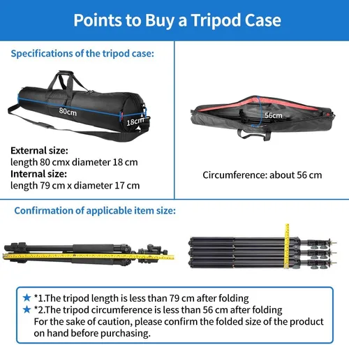 Vista 2 de HEMMOTOP Funda para trípode, 31.5 x 7 pulgadas, bolsa de trípode resistente con correa para el hombro y asa, funda de transporte acolchada gruesa