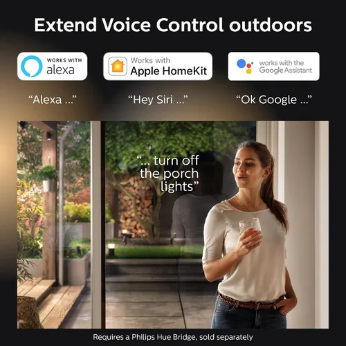 Vista 7 de Philips Hue - Bombillas LED inteligentes blancas para exteriores PAR38 de 13 W, requiere hub, 2 bombillas LED PAR38 blancas, funciona con Alexa