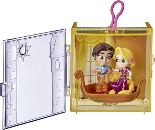 Vista 3 de Disney Princess Perfect Pairs Rapunzel, divertido juguete enredado con 2 muñecas, vitrina y soporte para barco, para niños de 3 años en adelante
