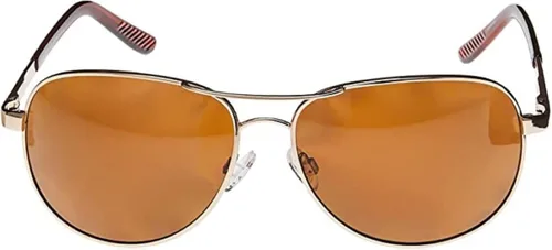 Vista 2 de Gafas de sol polarizadas con marco doradolentes de policarbonato polarizado marrón con kit de limpieza de lentes