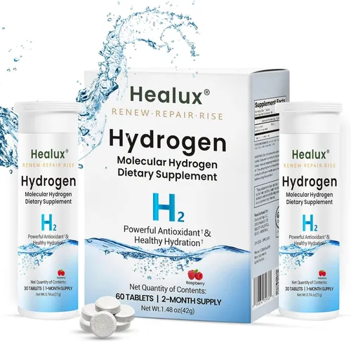 Vista 2 de Tabletas de agua de hidrógeno de 12 PPM – Tabletas moleculares de H₂ con magnesio H2 TAB Soporte antioxidante para energía, salud celular