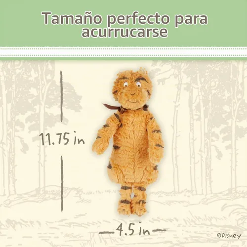 Vista 3 de Peluche de Disney para bebé, clásico, Winnie the Pooh y amigos, Tigger, 11.75 pulgadas, naranja, negro