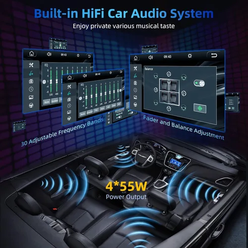 Vista 6 de Estéreo de auto doble DIN con Carplay y Android Auto, pantalla táctil HD de 7 pulgadas, compatible con reproductor de CD y DVD, Bluetooth, cámara