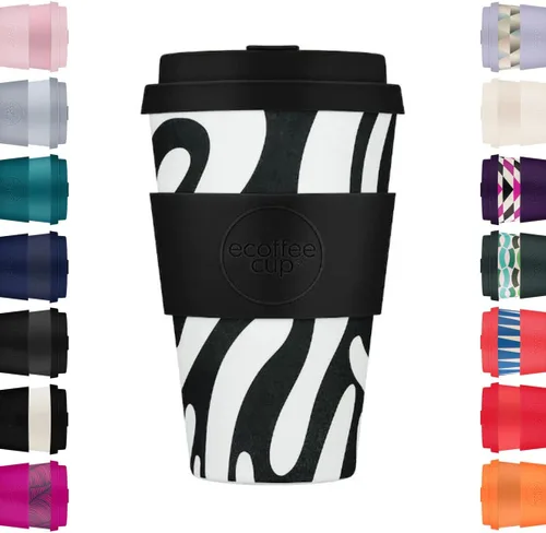 Vista 16 de Ecoffee Cup Taza de café reutilizable de 14 onzas (13.5 fl oz) – Taza de viaje a base de plantas PLA con tapa de silicona, sin melamina y apta