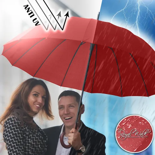 Vista 8 de Royal Walk Paraguas grande resistente al viento para lluvia de 54 pulgadas, apertura automática para 2 personas, resistente al viento, paraguas