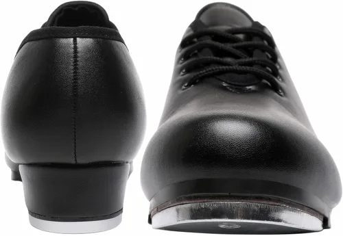 Vista 5 de Mens Split Sole Jazz Tap Dance Shoe Black Leather Dance Shoe
