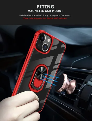 Vista 4 de Ring Kickstand - Funda transparente para iPhone 13 Mini de 5.4 pulgadas, protección contra caídas, funda protectora delgada, parachoques flexible +