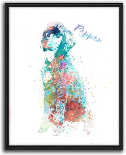 Vista 33 de Personal-Prints Regalo de arte personalizado para pared de perro, impresión artística moderna personalizada única de estilo acuarela La raza