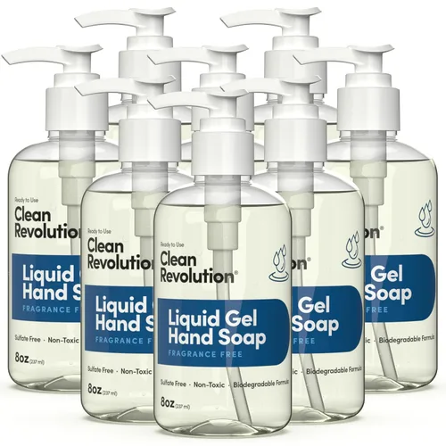 Vista 9 de Clean Revolution Jabón de manos en gel líquido, líquido sedoso rico, espuma rápida, enjuague rápido, contiene aceites esenciales reales