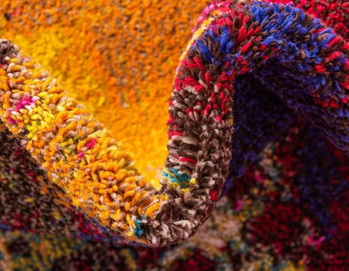 Vista 7 de Unique Loom - Colchón de la colección Estrella, colorido, abstracto, acuarela, moderno, ecléctico
