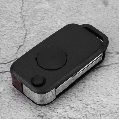 Vista 6 de Aramox Funda para llavero con tapa de 1 botón, funda para llavero remoto para Benz Class 1984-2004