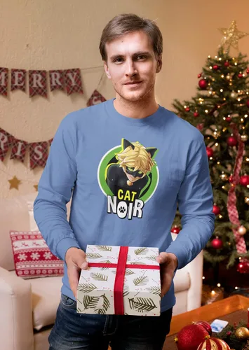 Vista 9 de Miraculous Ladybug and Cat Noir Merch Adrien Hero - Camiseta de manga larga completa