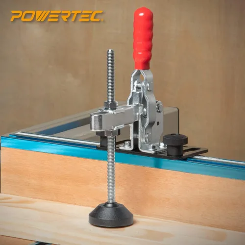 Vista 4 de POWERTEC Abrazadera de palanca grande de 6 pulgadas con tuercas y arandelas, pie de abrazadera de gran tamaño compatible con abrazaderas de palanca