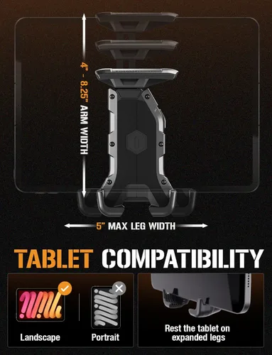 Vista 9 de ToughTested Talon Boom 2.0 - Soporte para tablet para automóvil, soporte de iPad resistente para camión, RV, soporte de teléfono ajustable, brazo