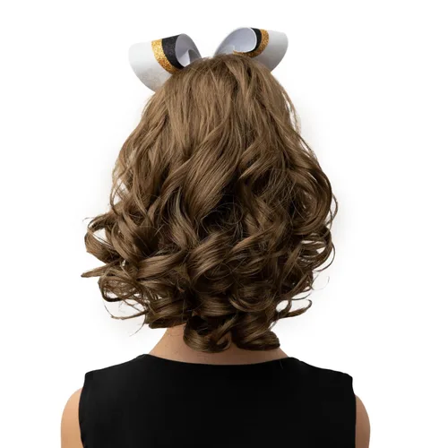 Vista 6 de Girly Curls Perfect Curls - Postizo de pelo de animadora, 14 pulgadas rizado para niñas jóvenes (ángel)