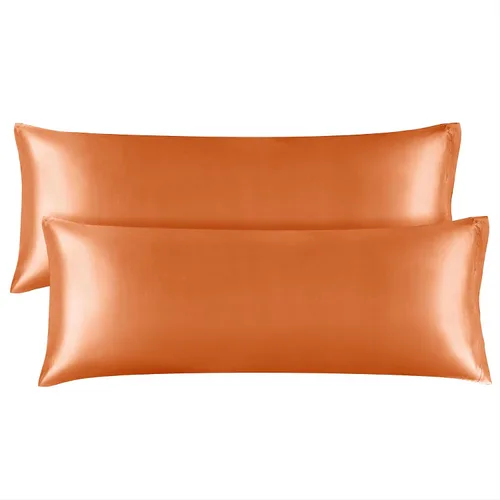 Vista 168 de BEDELITE Funda de almohada de satén para cabello y piel, súper suave y refrescante similar a las fundas de almohada de seda, paquete de 2 con cierre
