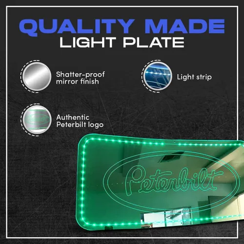 Vista 5 de Inserto de Forro de Techo Peterbilt de Floridas Finest Customs Placa Ligera con Logotipo Peterbilt Se Ajusta a 386, 388, 389 Insertos de Panel