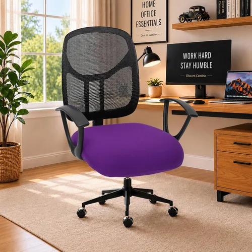 Vista 35 de Fundas elásticas resistentes al agua para sillas de computadora - Protectores lavables para respaldo giratorio y asiento para mascotas - Negro