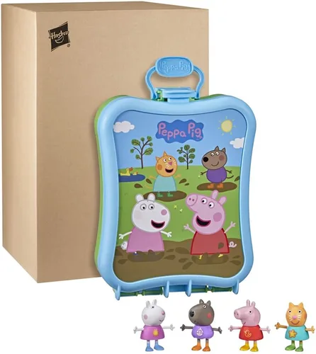 Vista 2 de Peppa Pig Peppa's Carry-Along Friends - Juego de 4 figuras con estuche de transporte, juguetes preescolares para aula, regalos de regreso a clases
