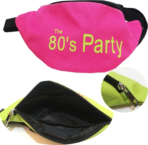 Vista 4 de Traje de los años 80 para mujer y accesorios conjunto Fanny Pack brazalete diadema pierna