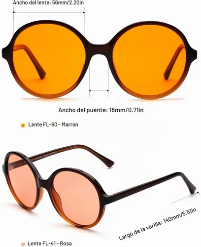 Vista 2 de FL-41 y FL-60 Migraña Sensibilidad Luz Azul Gafas Mujeres