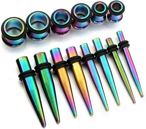 Vista 3 de Kjiasiw Juego de 36 piezas de 14G-00G de acero inoxidable para estirar de 14G-00G