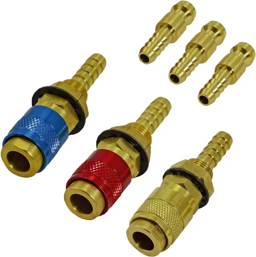 Vista 10 de RIVERWELD Argon Conexión Rápida Conexión Conector Manguera Color Azul para QQ300 PTA DB SR WP 17 18 26 TIG Antorcha de soldadura color azul