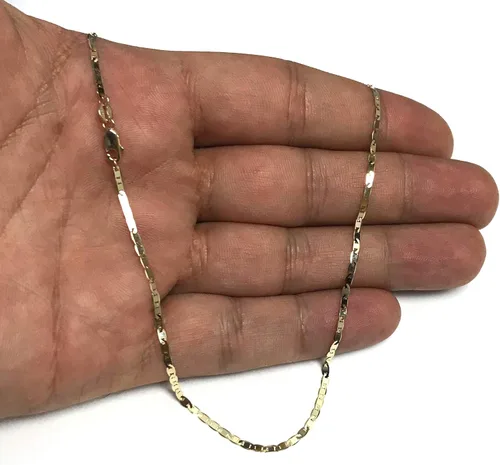 Vista 5 de Jewelry Affairs 10k Yellow Gold Mariner Link Chain Necklace, 1.7mm
