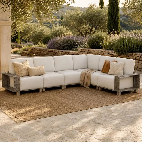 Vista 16 de Aoxun Juego de muebles de patio con cojines de 10 pulgadas de grosor