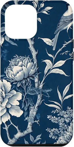 Vista 26 de Chinoiserie Floral Toile Blue and White Funda para iPhone 17
