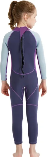 Vista 19 de DIVE & SAIL Traje de neopreno de 0.098 in para niños, manga larga, protección UV, traje de baño térmico
