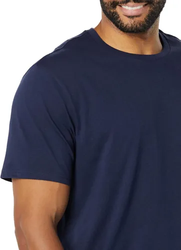 Vista 6 de Tienda Essentials Camiseta de manga corta ajustada con cuello redondo para hombre, paquete de 2