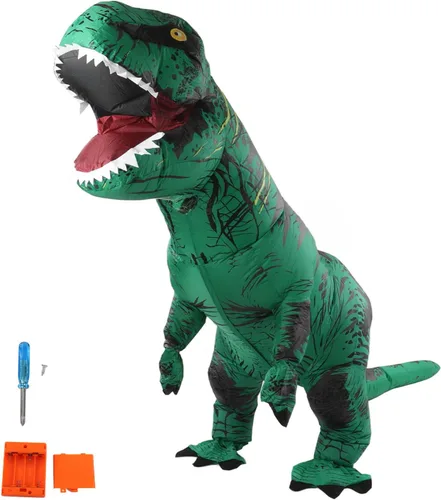 Vista 6 de Disfraz inflable de dinosaurio, disfraz de dinosaurio ligero para Halloween
