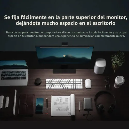 Vista 2 de Xiaomi Barra de luz para monitor de computadora Mi - Control inalámbrico, fácil instalación, iluminación adicional de la computadora sin ocupar