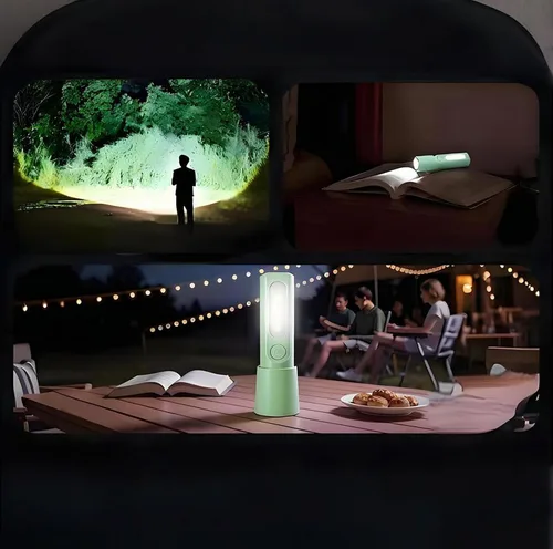 Vista 6 de Paquete de 4 mini linternas LED pequeñas, linternas recargables USB C, linterna combinada de linterna de campamento, linternas ultraligeras con zoom