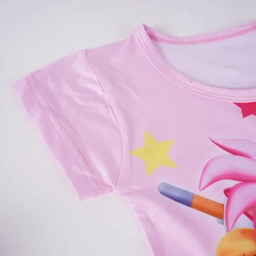 Vista 3 de Ermwojgrf Baby Girls Dress Princess Cartoon Casual Dress Short Sleeve Shirtdress Baby Girls Anime Print Dress