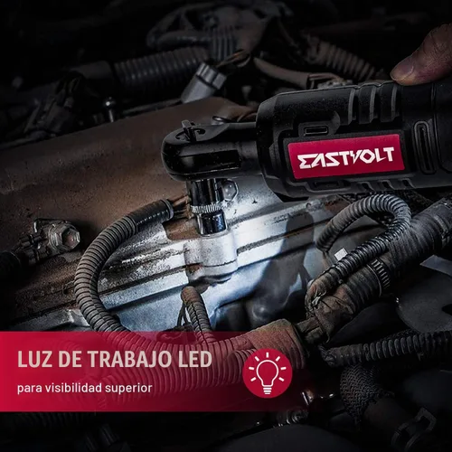 Vista 7 de Eastvolt - Juego de llaves de trinquete, eléctricas, inalámbricas, de 12 V, 3/8 de pulgada, 35 pies/libra, kit de herramientas de llave eléctrica