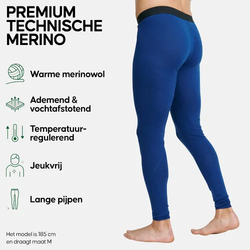 Vista 2 de Danish Endurance Merino Wool Base Layer Pants for Men, Thermal Long Johns